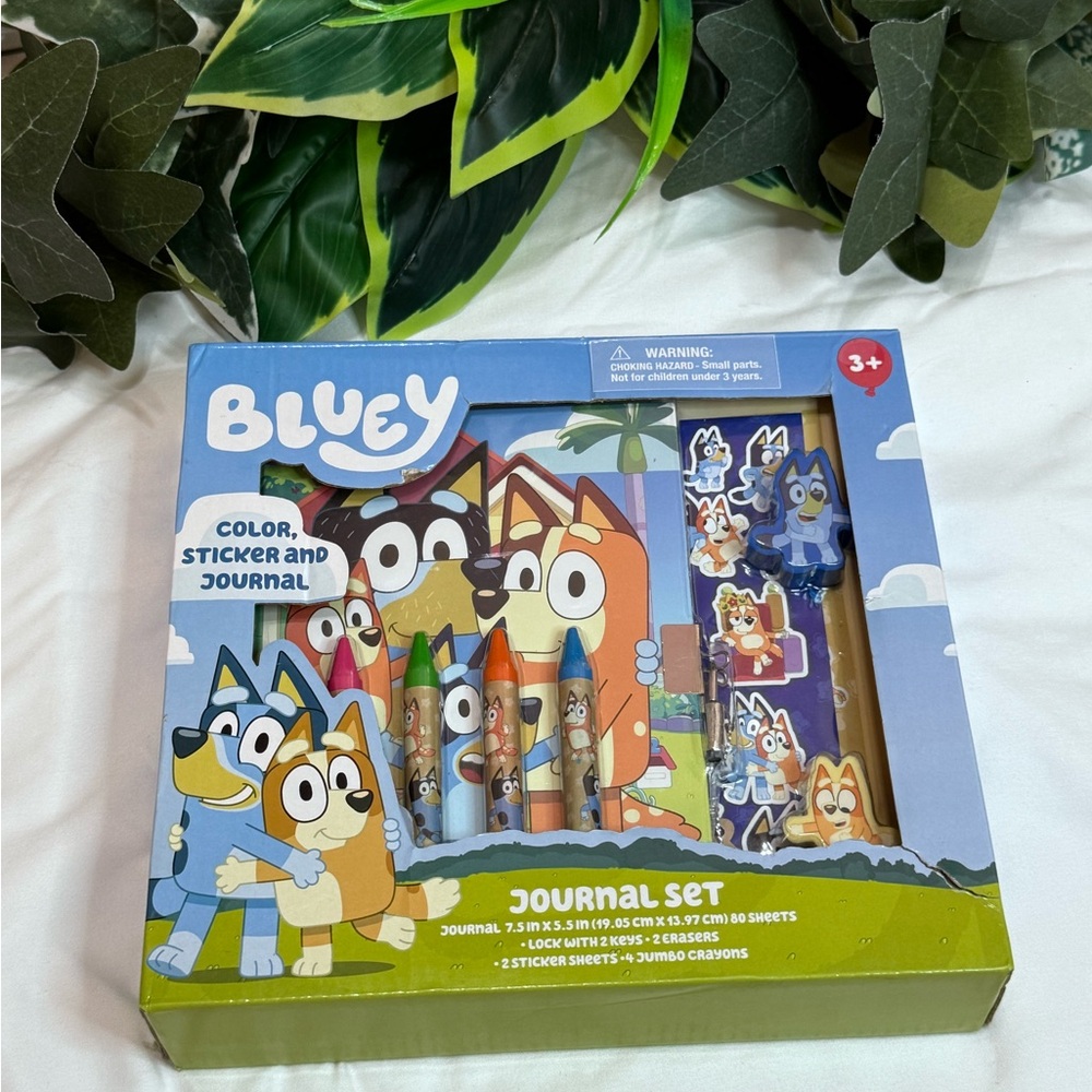 Bluey Journal Set with Crayons and Stickers